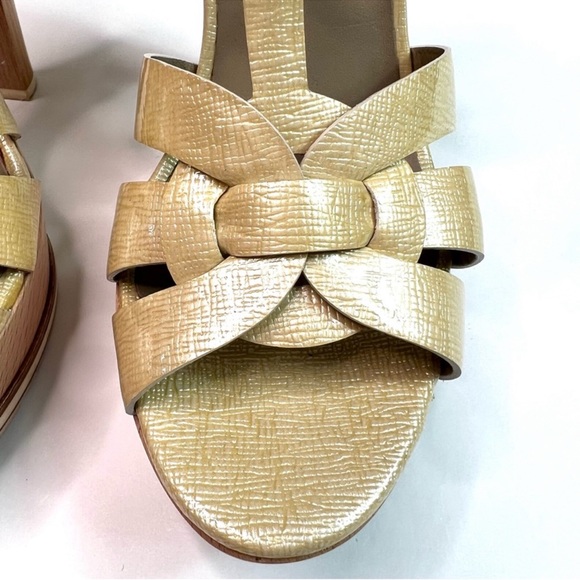Yves Saint Laurent Tribute Wood Platform
Leather Sandals Size 38.5 - Picture 8 of 13